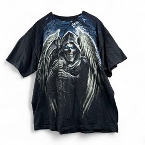 Vintage Grim Reaper All Over Print Orginal Alstyle Tshirt Shirt Sz L Large